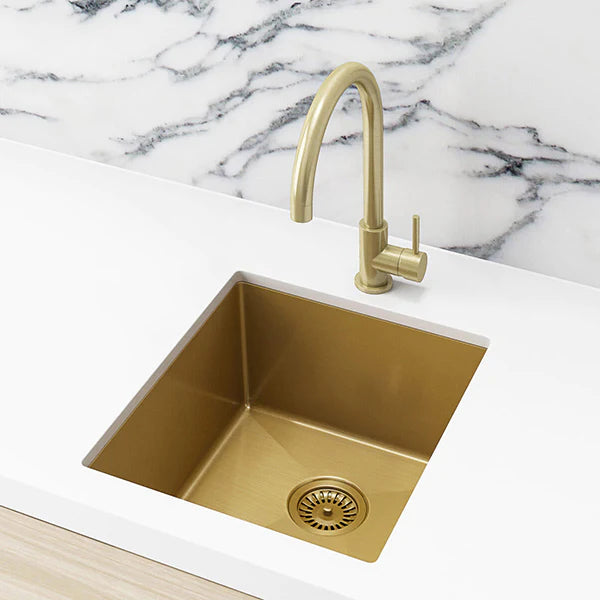Meir Single Bowl PVD Kitchen Sink 440mm - Brushed Bronze Gold