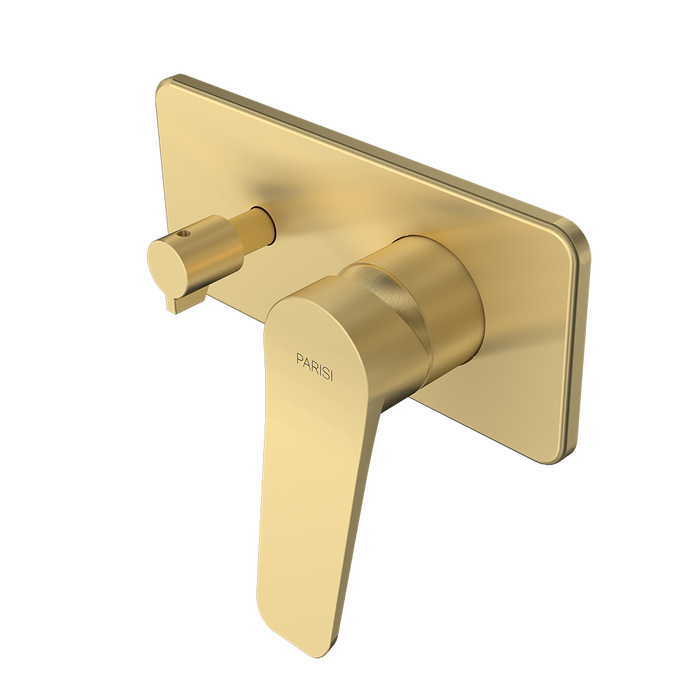 Parisi Float Wall Mixer with 2-Way Diverter - Brushed Brass