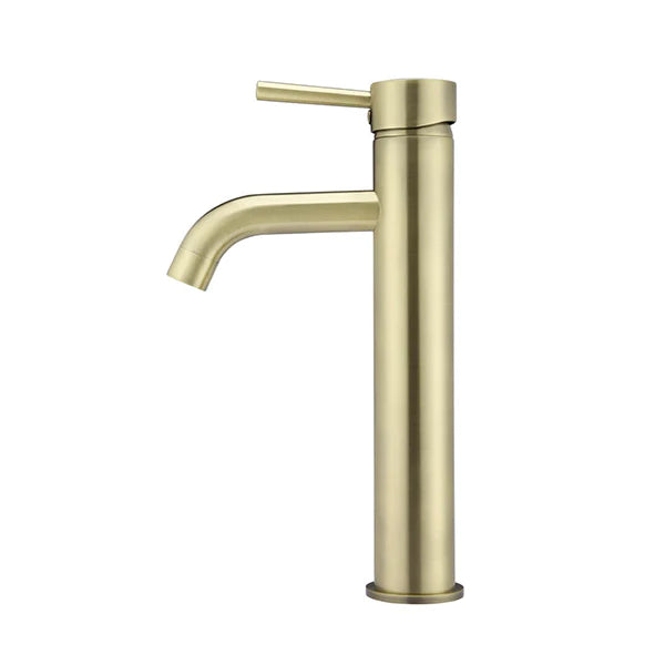 Meir Round Tall Tiger Bronze Basin Mixer with Curved Spout