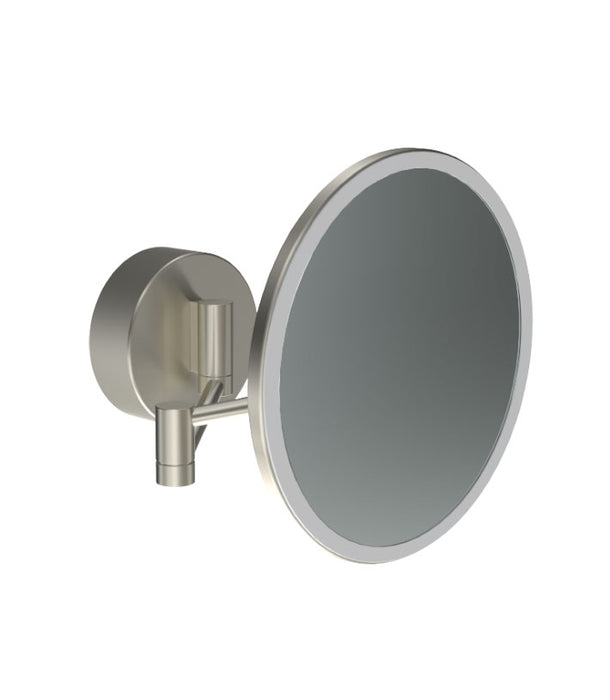 Parisi Tondo Round Magnifying Mirror with Light - Brushed Nickel