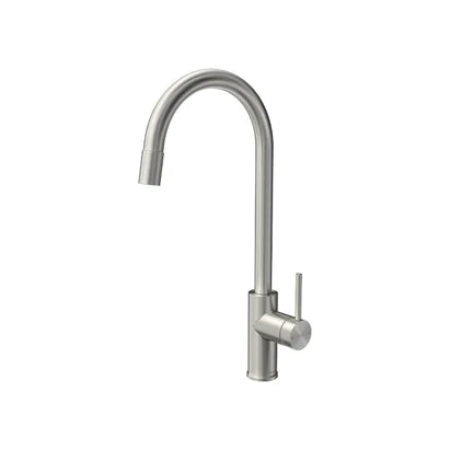 Parisi Envy Kitchen Mixer with Round Spout Pull Out Spray Brushed Nickel