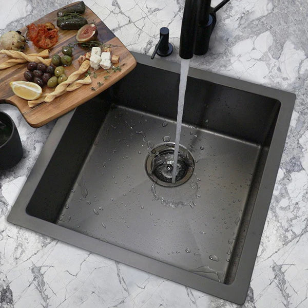 Meir Single Bowl PVD Kitchen Sink 440mm - Gunmetal Black