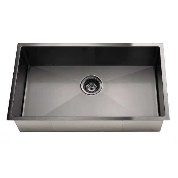 Meir Single Large Bowl Kitchen Sink 760mm - Gunmetal Black