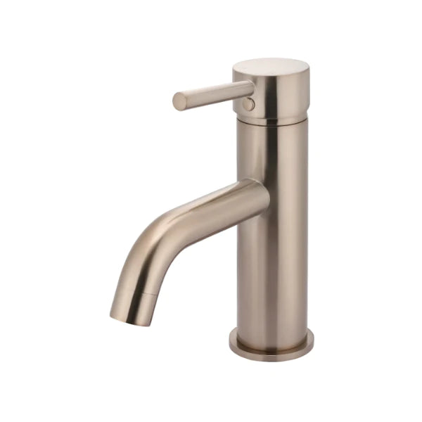 Meir Round Champagne Basin Mixer with Curved Spout