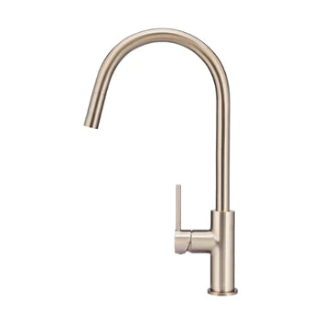 Meir Round Piccola Pull Out Kitchen Mixer Tap Champagne