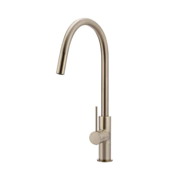 Meir Round Piccola Pull Out Kitchen Mixer Tap Champagne