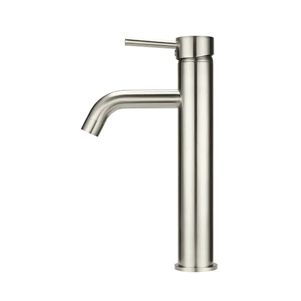 Meir Round Tall Curved Basin Mixer Brushed Nickel