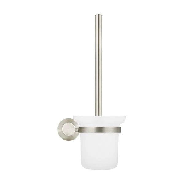 Meir Round Toilet Brush and Holder Brushed Nickel